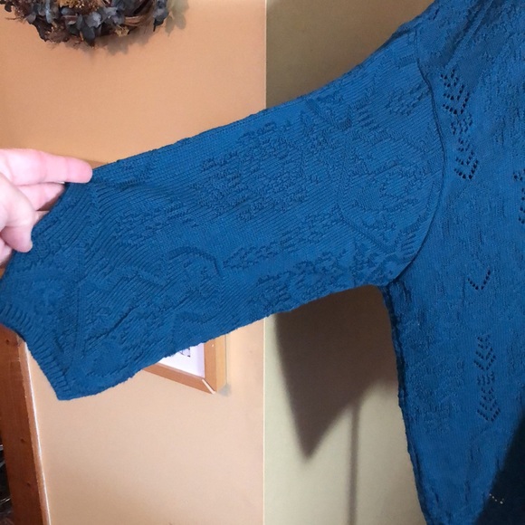 Vtg 90s DONNKENNY Classics Size 2X Textured Openweave Marine Blue Pullover NEW - Picture 9 of 15